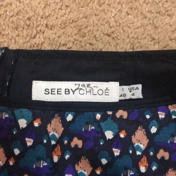 See By Chloe printed mini skirt size 4 - Picture 6 of 7